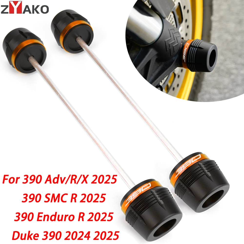 

Для 390 Adventure Enduro R 390 SMC R 125 Duke 390 2025 Мотоциклетные ползунки осей переднего и заднего колеса, ползунки вилки, защита от столкновений