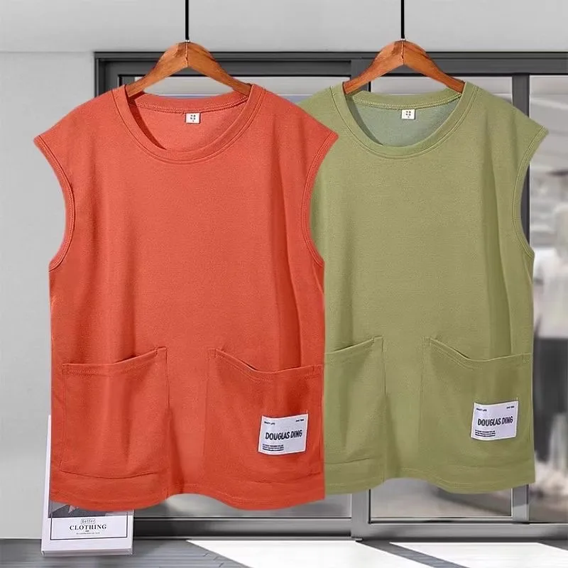 

Men's Summer Ice Silk Thin Svel T-irt Casual Workwear Large Size Vest round Ne Loose Fit Youth Faion Sweat Vest