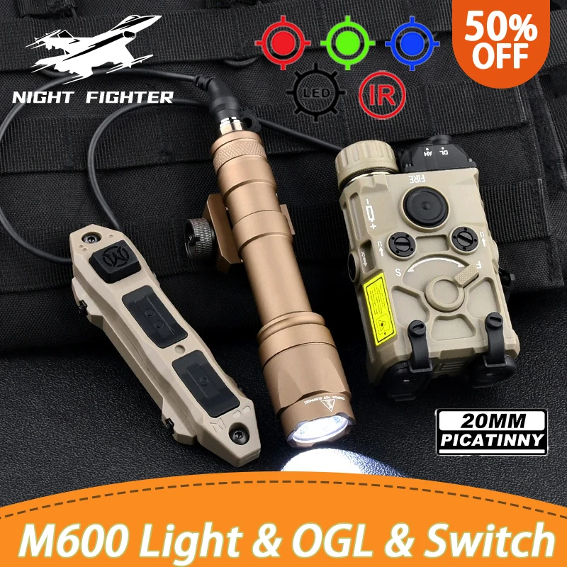 

WADSN Nylon Plastic OGL IR Strobe Red Blue Green Laser M600 M300 Tactical Flashlight Pressure Switch Hunting Airsoft Accessory