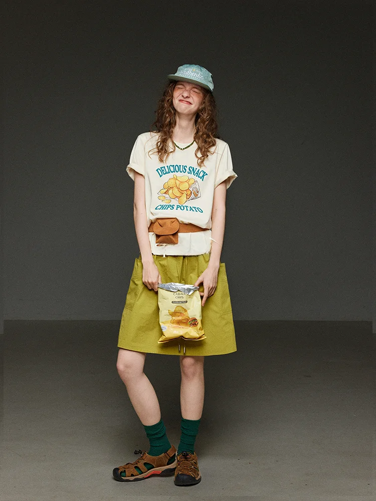 

Женская футболка с ретро-принтом и круглым вырезом, винтажный повседневный топ для лета, креативный мультяшный дизайн