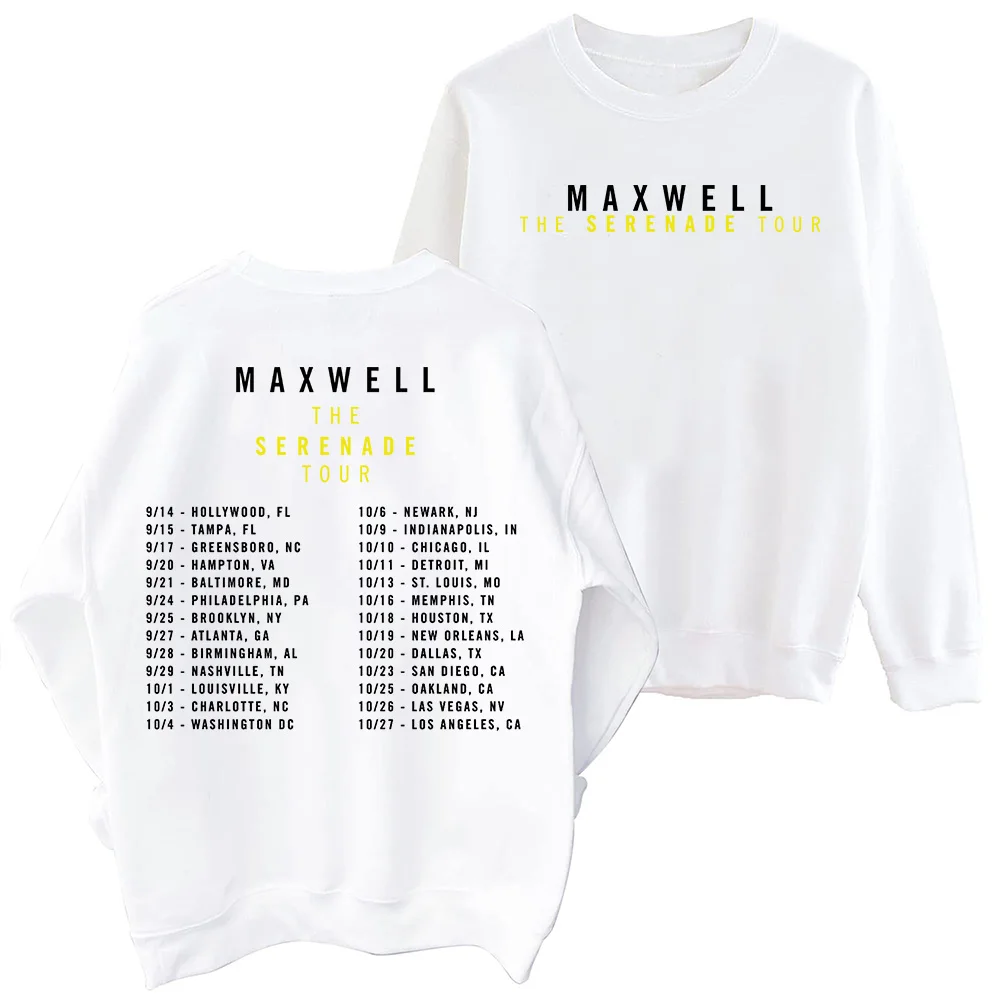 Maxwell The Serenade Tour 2024 Sweatshirt Oversized Harajuku Round Neck Long Sleeve Sweatshirts Music Tour Fans