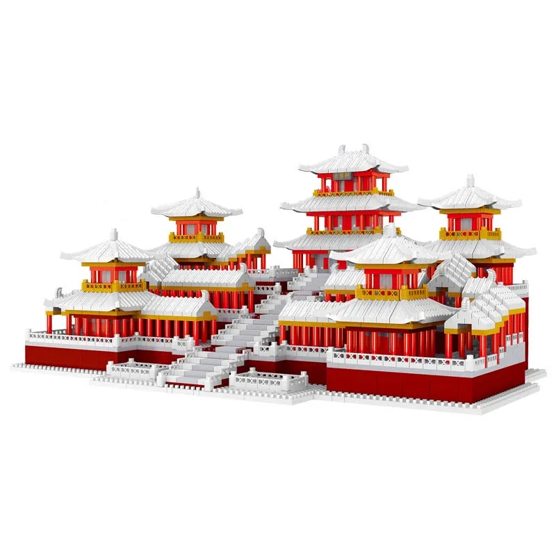 

City Architecture Micro Building Blocks Chinese Ancient Epang Palace Models Diamond Bricks China Courtyard Toys