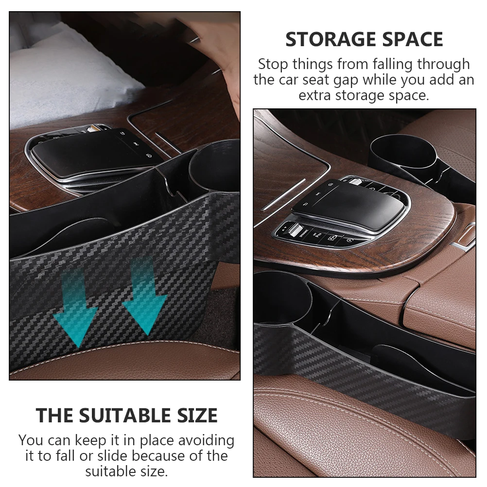 

2 Pcs Seat ganizer Durable Plastic Storage Box Cup Holder Car Gaps Filler Sundries Container Increase Capacity Keep Clean
