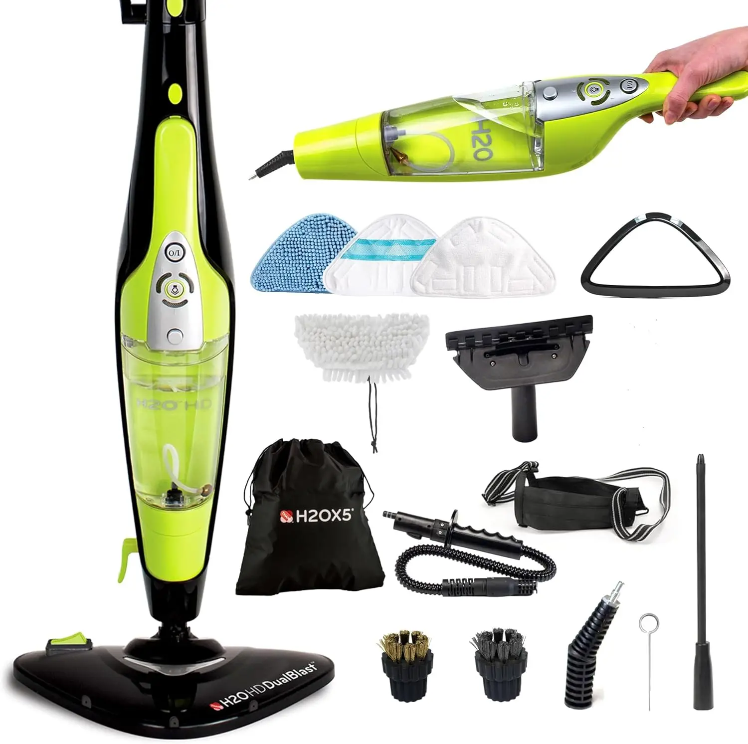 

DUALBLAST Steam Mop and Handheld Steam Cleaner For Floor Cleaning, Hardwood Floors, Grout Cleaner, Upholstery Cleaner, Tiles and