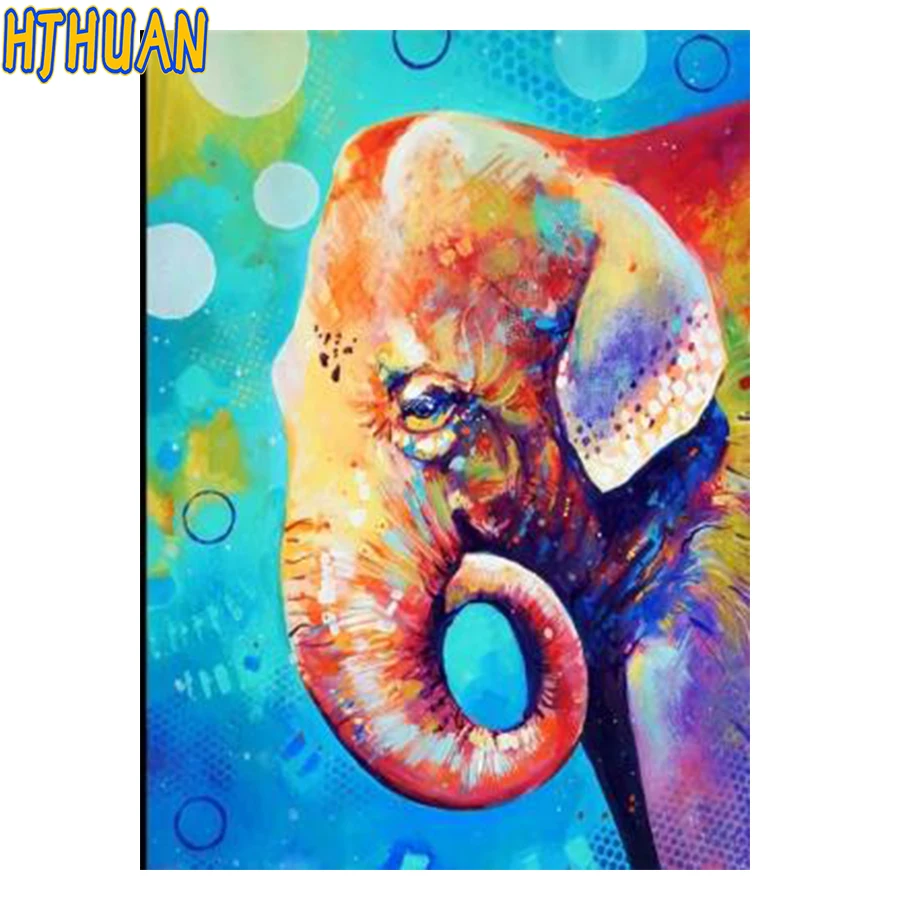 

DIY latest diamond painting Graffiti elephant animal round diamond home decoration embroidery pattern children's gift handmade