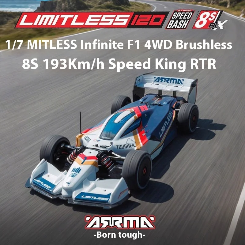 

ARRMA 1/7 Unlimited F1 Limitations 8S AVC 4WD Бесщеточный Speed King Электрический гоночный автомобиль с дистанционным управлением