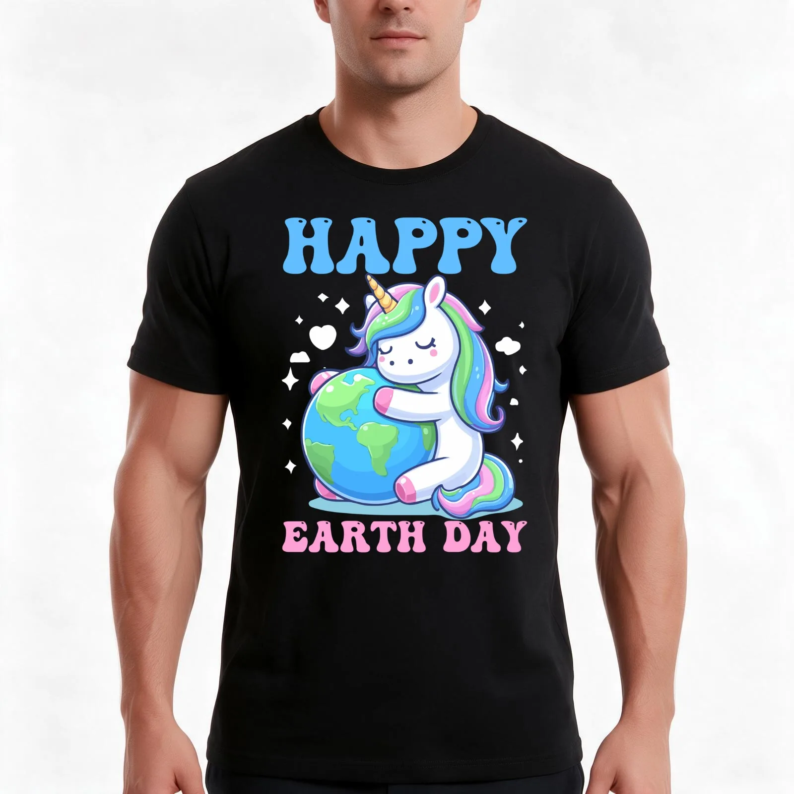 Earth Day Cute Unicorn Environmental Awareness Groovy Girls boys T-Shirt, Summer Casual Cotton Tee, Oversized Streetwear Tops