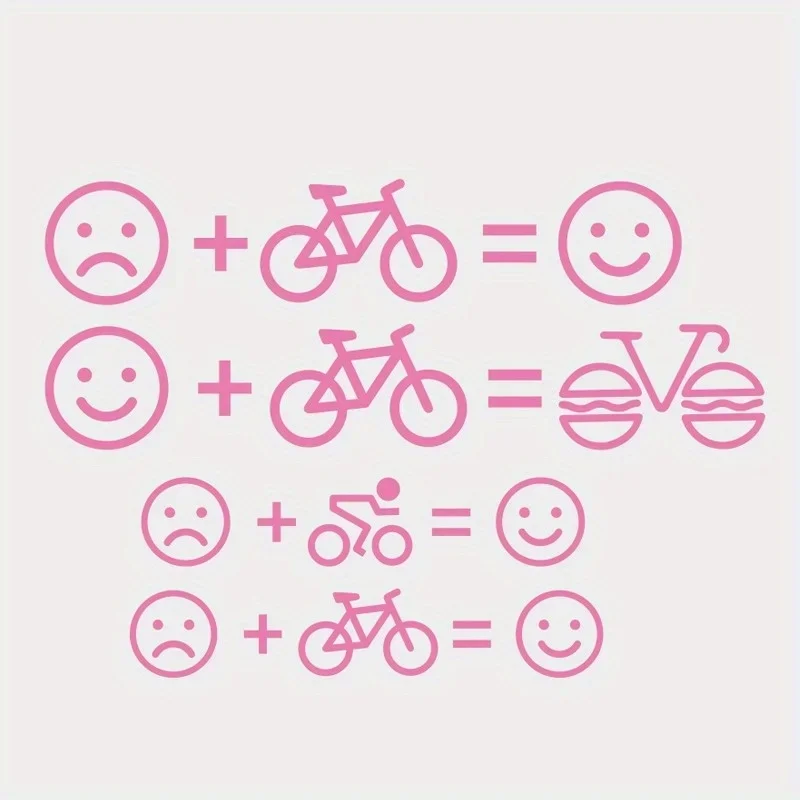 مجموعة واحدة من ملصقات الدراجة النارية ثلاثية الأبعاد "ابتسامة + دراجة نارية = ممتعة" زينة جسم السيارة المرحة