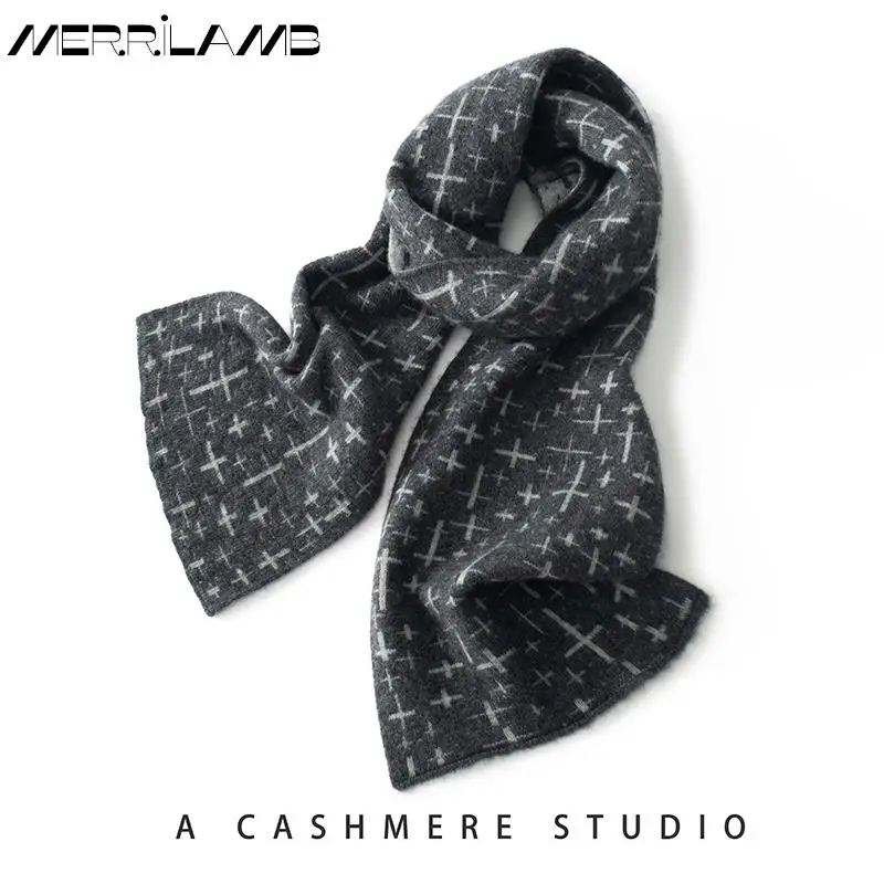 Autumn Winter High Quality 100 Cashmere Scarfs Knitted Jacquard Soft Kepp Warm Scarves Fashion Men Women Neck Scarf Gift