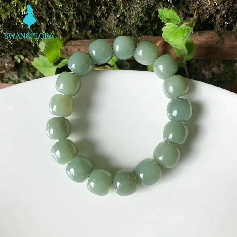 12MM Natural Stone hetian jade Bracelet Genuine Woman Man Gemstone Jewelry Bracelets on hand