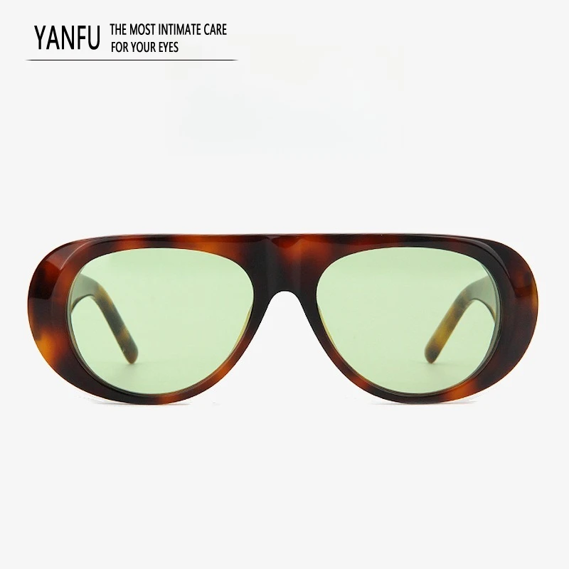

High Quality Retro Pilot Wide-leg Sunglasses Woman Tortoise Acetate Trendy Personality UV400 Glasses Women Outdoor Female 150mm