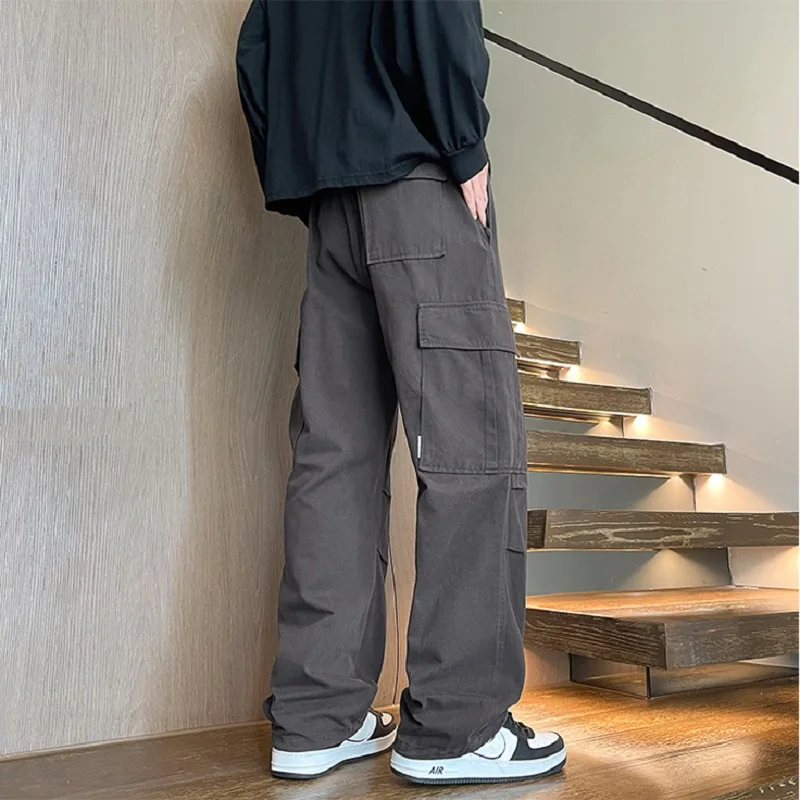 1991sxl طويل القامة الرجال بانت مستقيم واسعة الساق البضائع بنطلون الذكور القطن اضافية طويلة طول الخريف الشتاء 190 سنتيمتر 2xl 115 سنتيمتر 190 فضفاض صالح #5