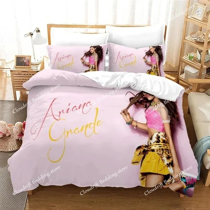 Fashion Sexy Girl Ariana Grande Bedding Set Boys Girls Twin Queen Size Duvet Cover Pillowcase Bed Kids Adult Home Textileextile