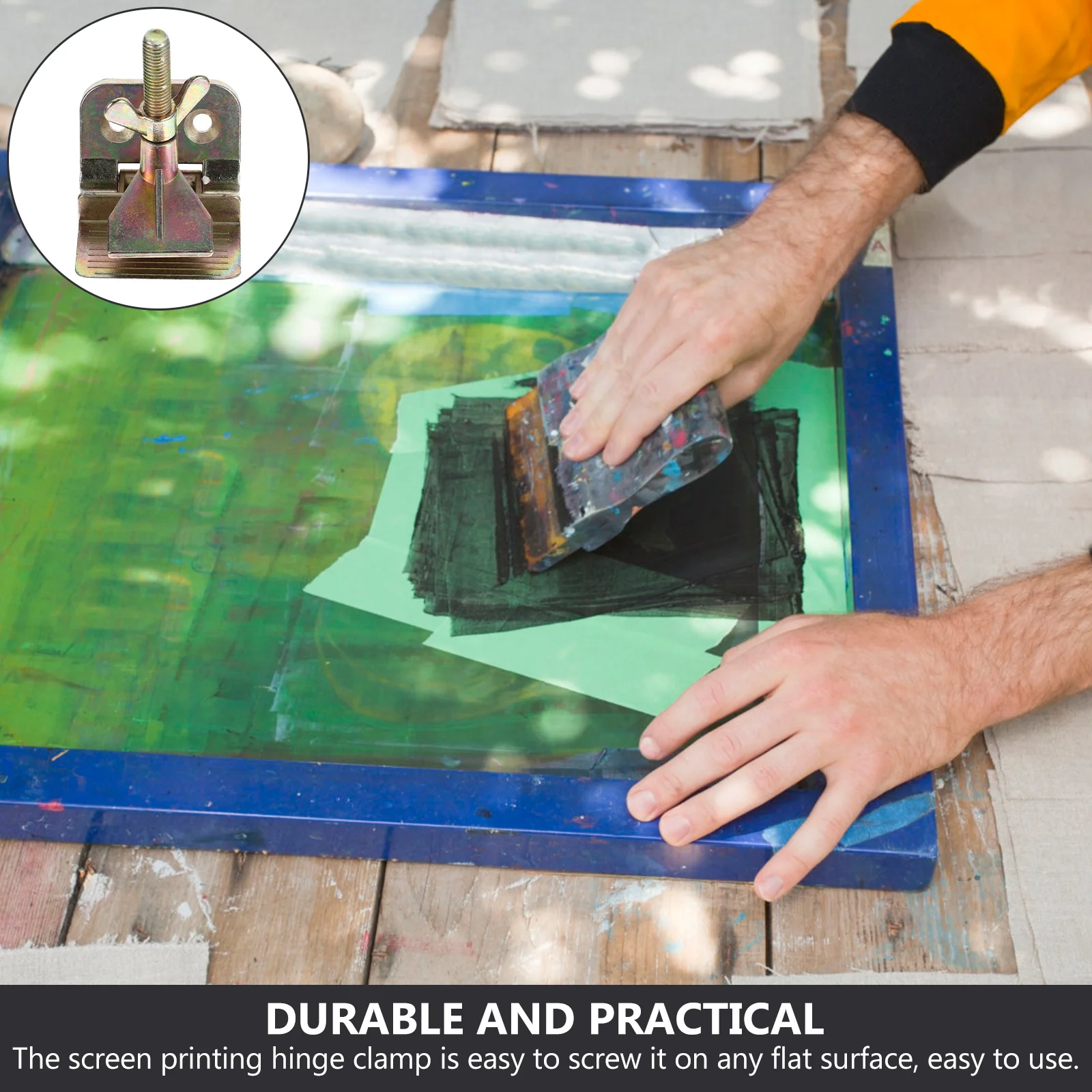 

DIY Silk Screen Printing Hinge Clamp Galvanized Tool for Secure Frame Registration Durable Material Silk Screen Printing Tool