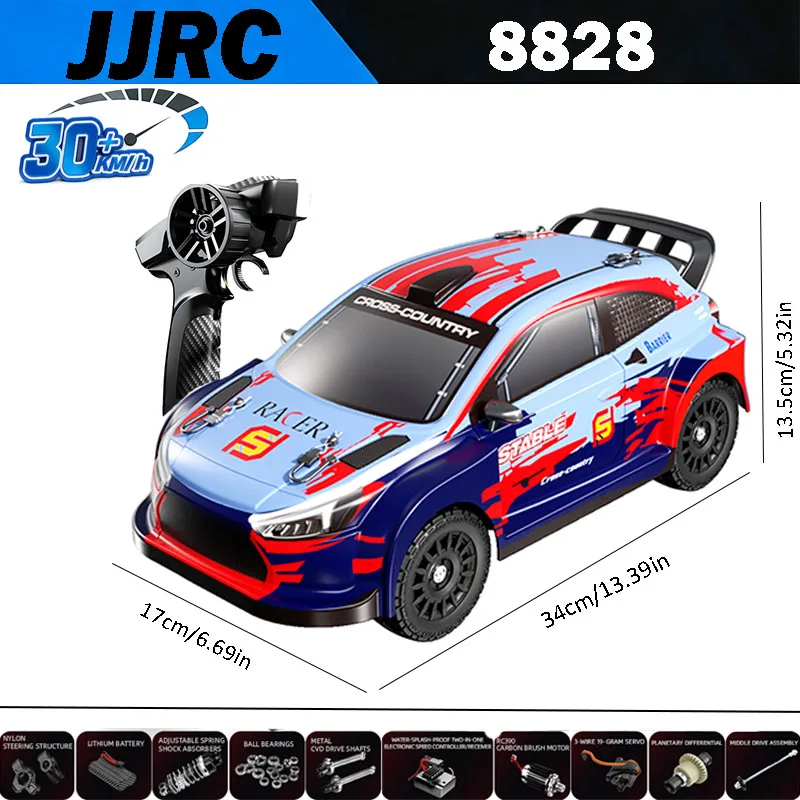 

Радиоуправляемая машина JJRC 8828 1:14, 2.4G, 4WD, внедорожные колеса с сильным сцеплением, реалистичный кузов, электрическая корейская раллийная машина для детей и взрослых
