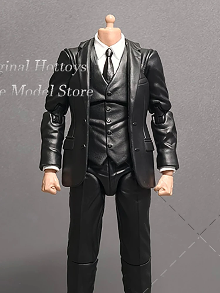 En Stock Manipple Studio, accesorio de cuerpo de soldado masculino a escala 1/12, versión de traje negro, cabeza de modelo de figura de acción de 6 pulgadas