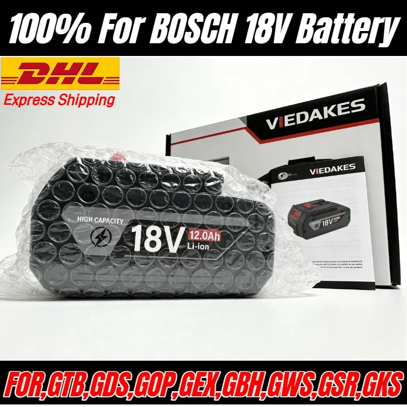 

for bosch 18v battery power for all 18v bosch power tools sutable GTB,GDS,GOP,GEX,GBH,GWS,GSR,GKS with Power indicator light