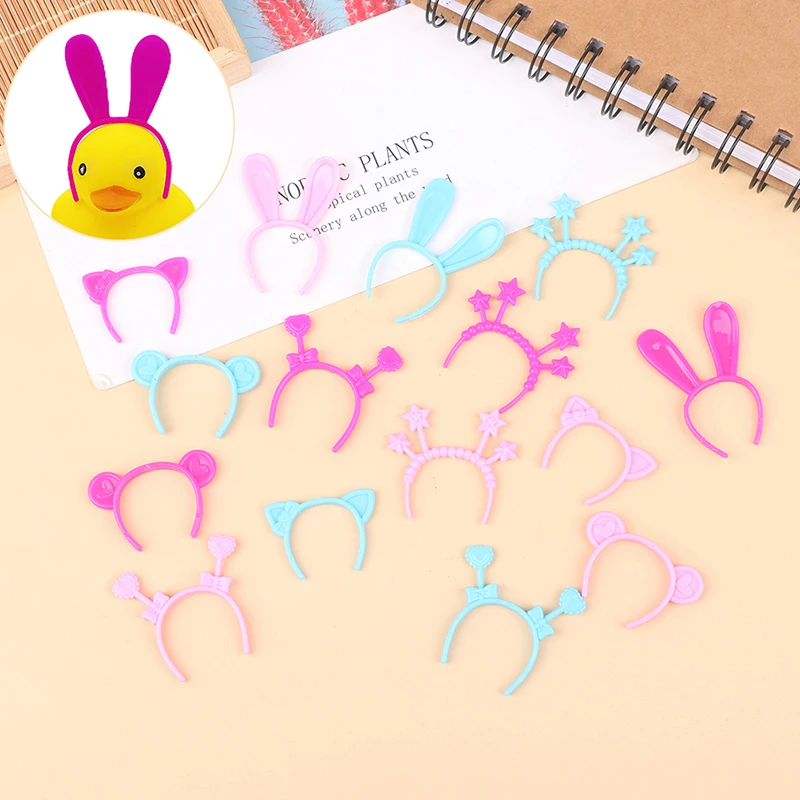 5Pcs Dollhouse Miniature Headband Rabbit/Cat/Bear Ear Head Band Doll Mini Hairwear Hair Accessories for 30cm Doll