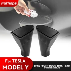 Futhope 2pcs Tesla Door Trash Can for Tesla Model Y 2018-2024 Door Storage Box Interior Storage Modification Accessories