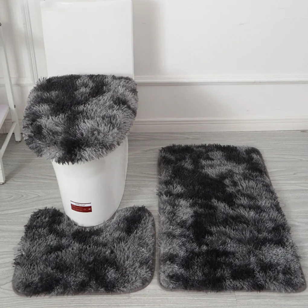3pcs AcrylicFibers Premium Locking Technology Bath Mats Sets 3 Pieces With Reinforced Seams Toilet