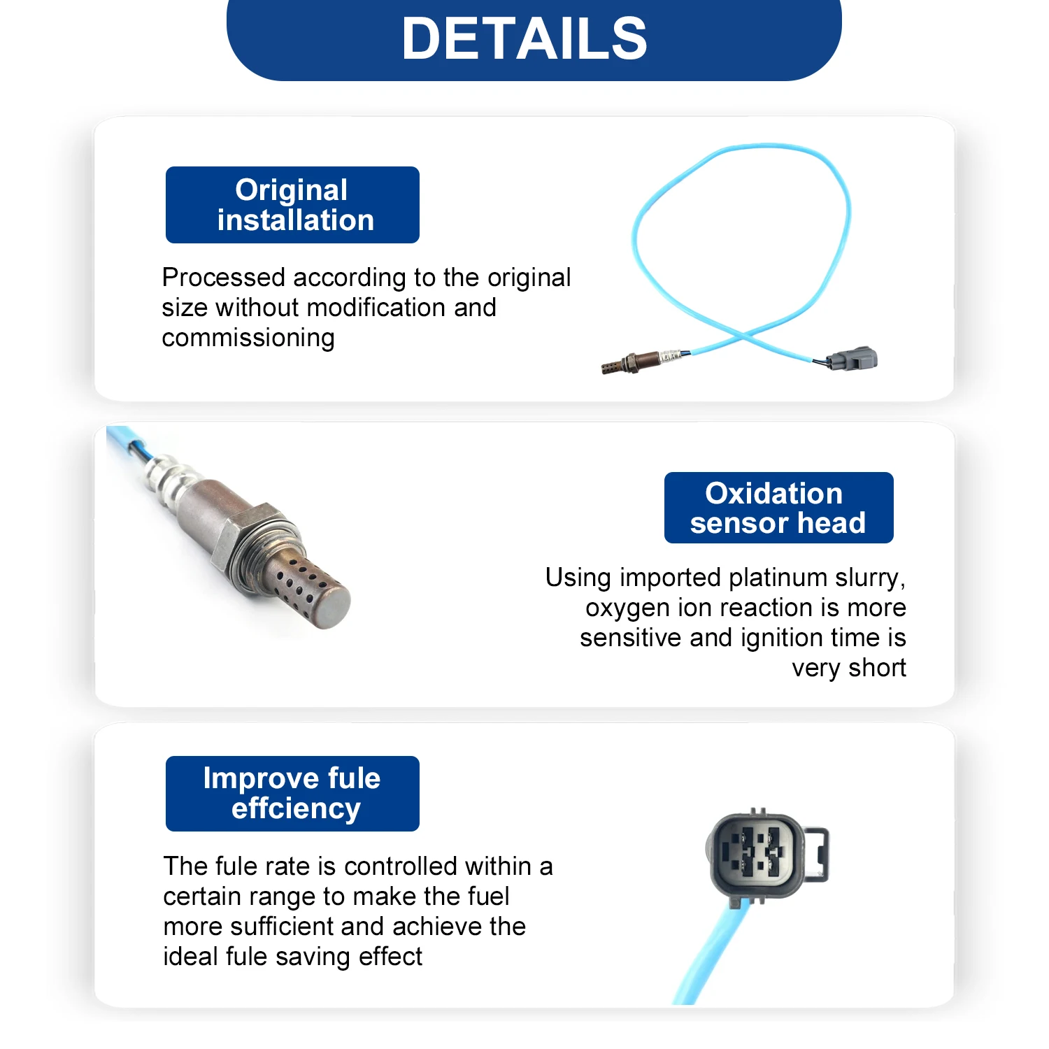 เซ็นเซอร์ออกซิเจนแลมบ์ดาหลังไอเสีย LR01366 สำหรับแลนด์โรเวอร์ เรนจ์โรเวอร์ 5.0L ปี 2010-2013 LR011711 234-4465