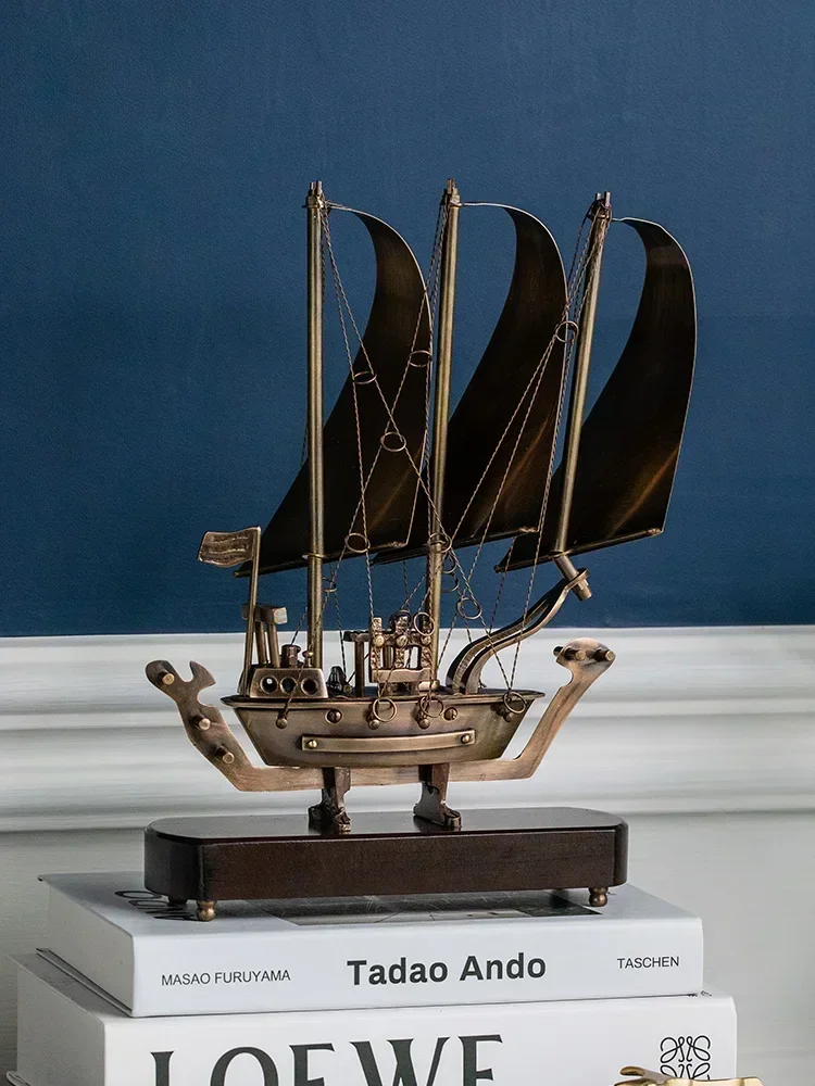 الإبحار السلس، الحلي الشراعية، ديكورات المكاتب، جو فاخر خفيف من النحاس، خزانة كتب غرفة المعيشة، أثاث منزلي