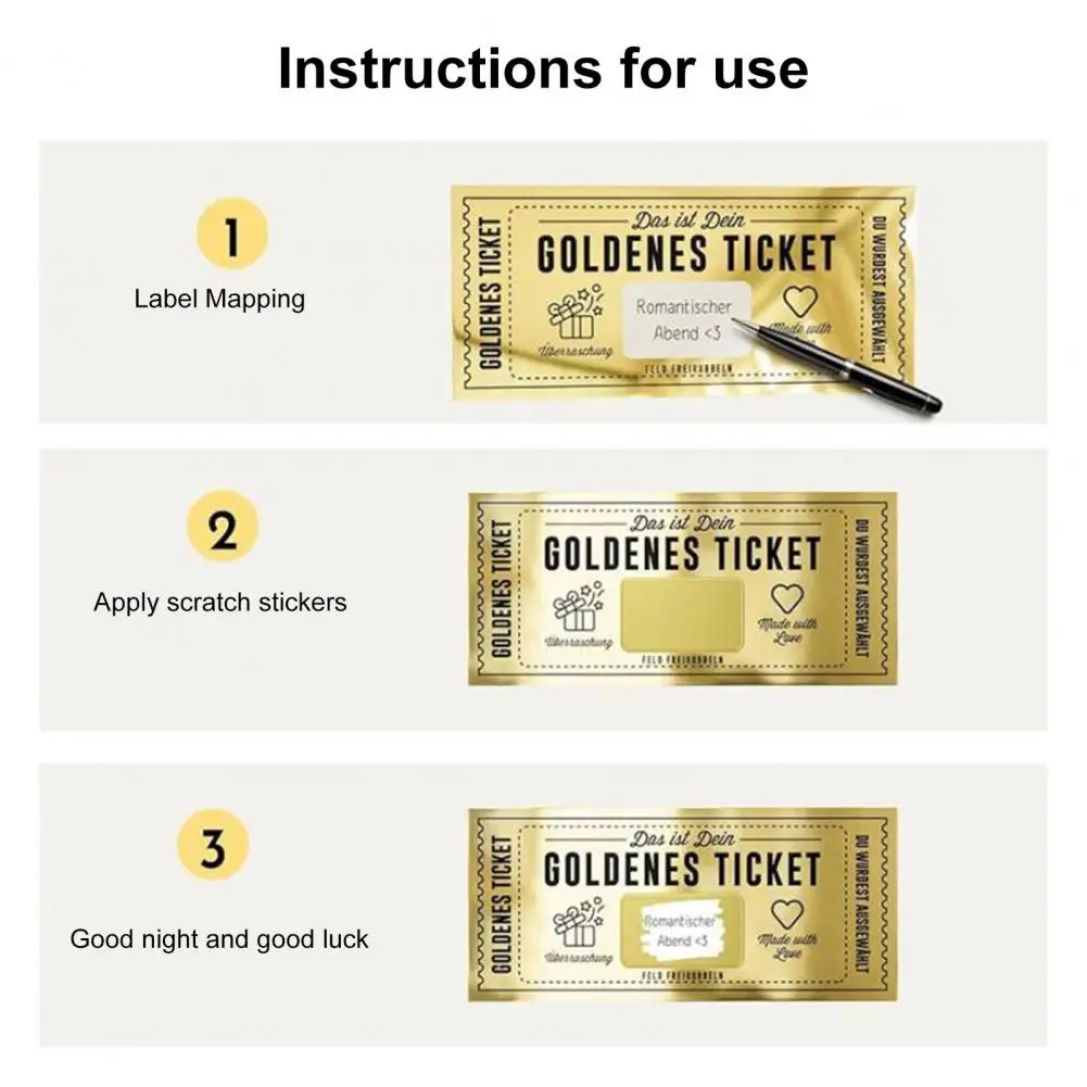 

Golden Scratch-off Card Golden Ticket Scratch-off Cards Gravure Printing Surprise Reveal Greeting Card Set with for Birthdays