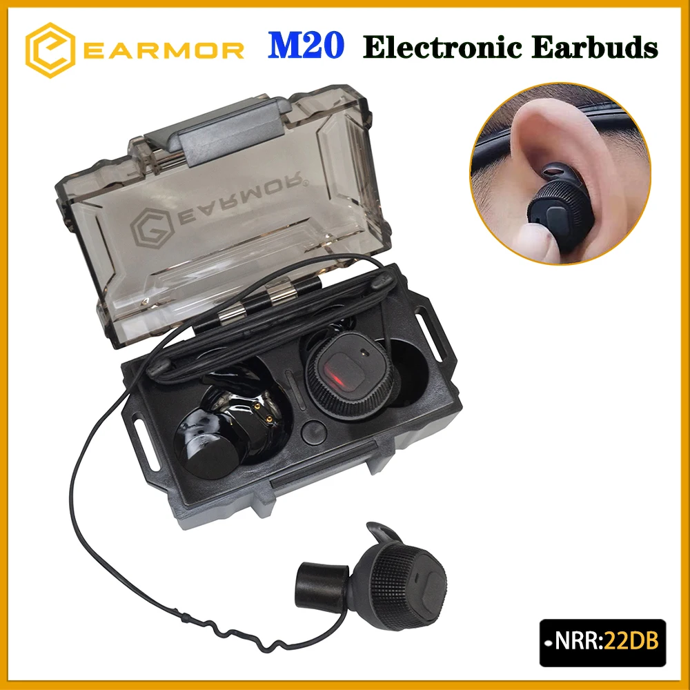 

EARMOR M20 электронные противошумные беруши/защита слуха наушники-вкладыши для страйкбольной стрельбы/охранительных органов морской пехоты с шумоподавлением