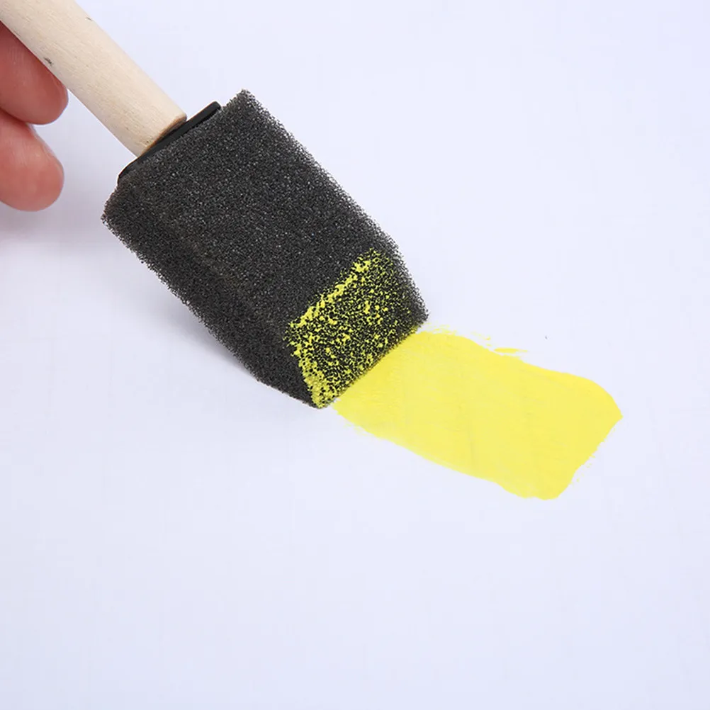 40Pcs Foam Paint Brushes Wooden Handle Versatile Sponge for DIY Painting Drawing Supplies Foams Paint Painting Tool