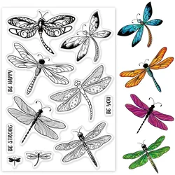 1PC Dragonfly Clear Stamps Insect Silicone Stamp Seals Transparent Stamps for DIY Scrapbooking Photo Album Journal Home
