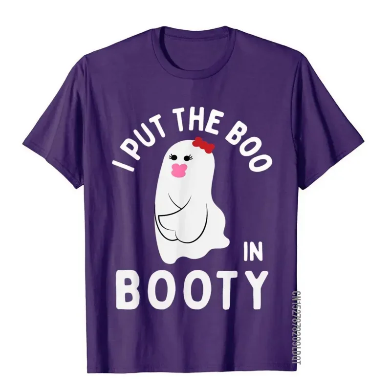 Funny Halloween Ghost Gift T-Shirt for Men, I Put The Boo in Booty, Faddish Normal Tops, Cotton T Shirt, Europe