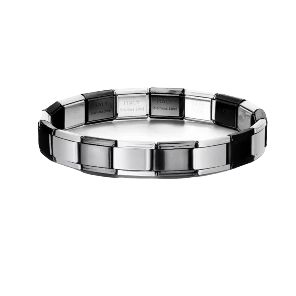 Stretchable Italian Chain Link Bracelet Square 9mm Modular Stainless Steel Bracelet Popular Jewelry Making Elastic Hand Chain