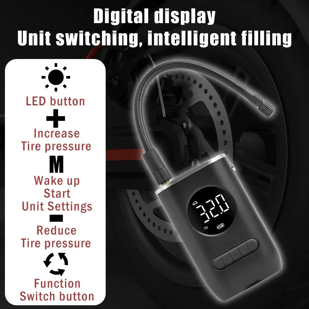 Elektrische Luchtpomp Draagbare Draadloze Band Opblaasbare Leeglopen Inflator Luchtcompressor Pomp voor Xiaomi M365/Voor Ninebot E-Scooter