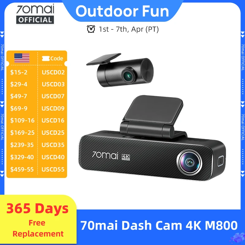 70Mai Dash Cam 4K M…