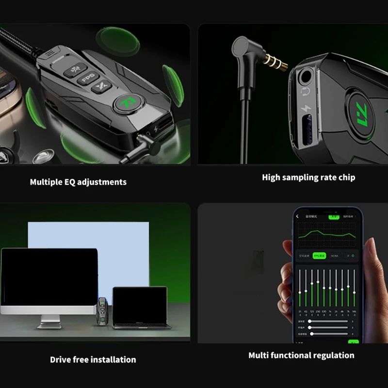 

Виртуальный объемный звук GS20 Тип C/USB Mini Sound Card внешняя для компьютеров