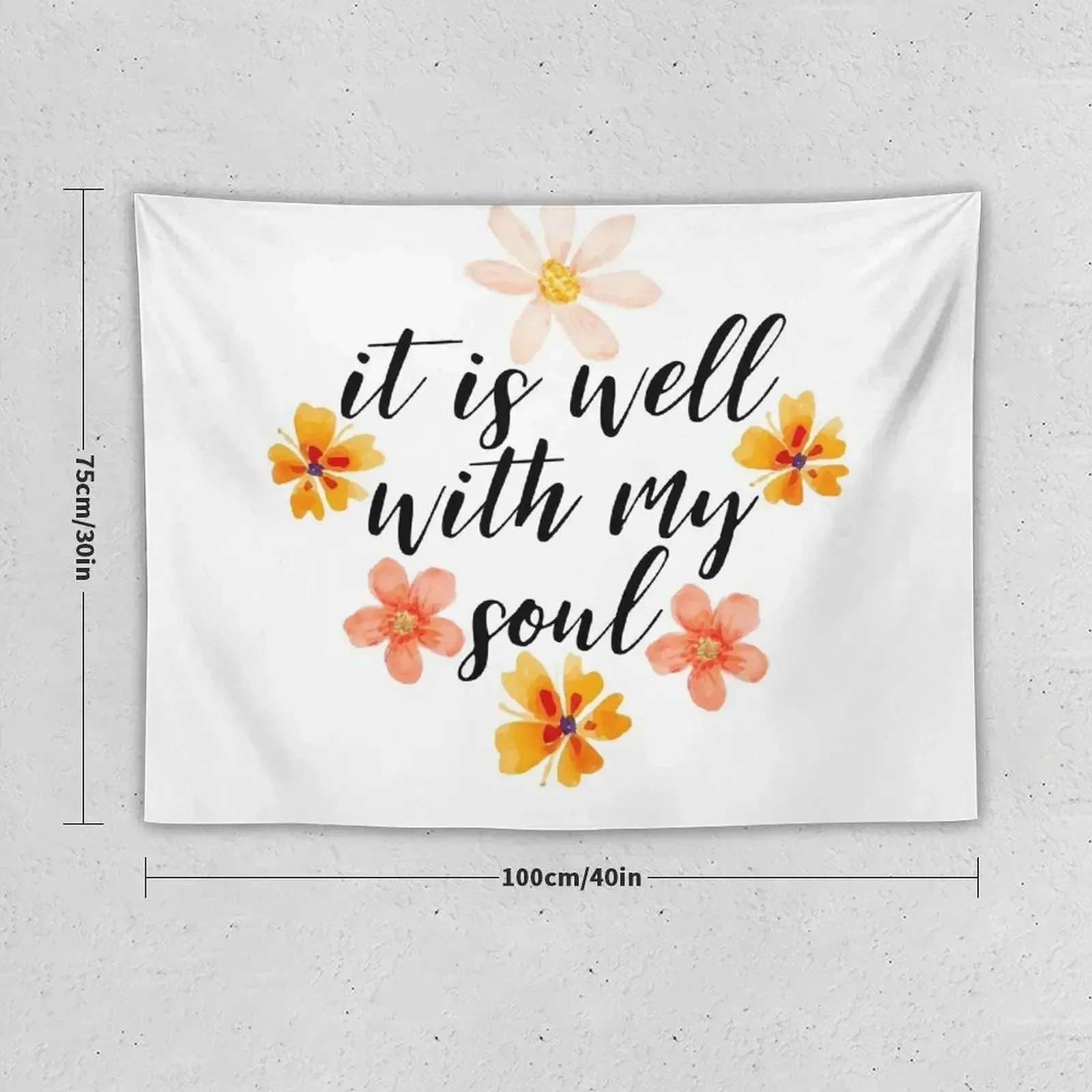 Christian Quote, It is well with my soul Tapestry Things To The Room Decorations For Room Wallpaper Bedroom Tapestry