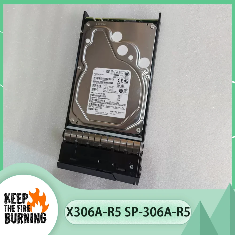 

For NetApp 2TB 3.5'' 7.2K X306A-R5 SP-306A-R5 00V7468 00V7469 108-00270 Storage Hard Drive