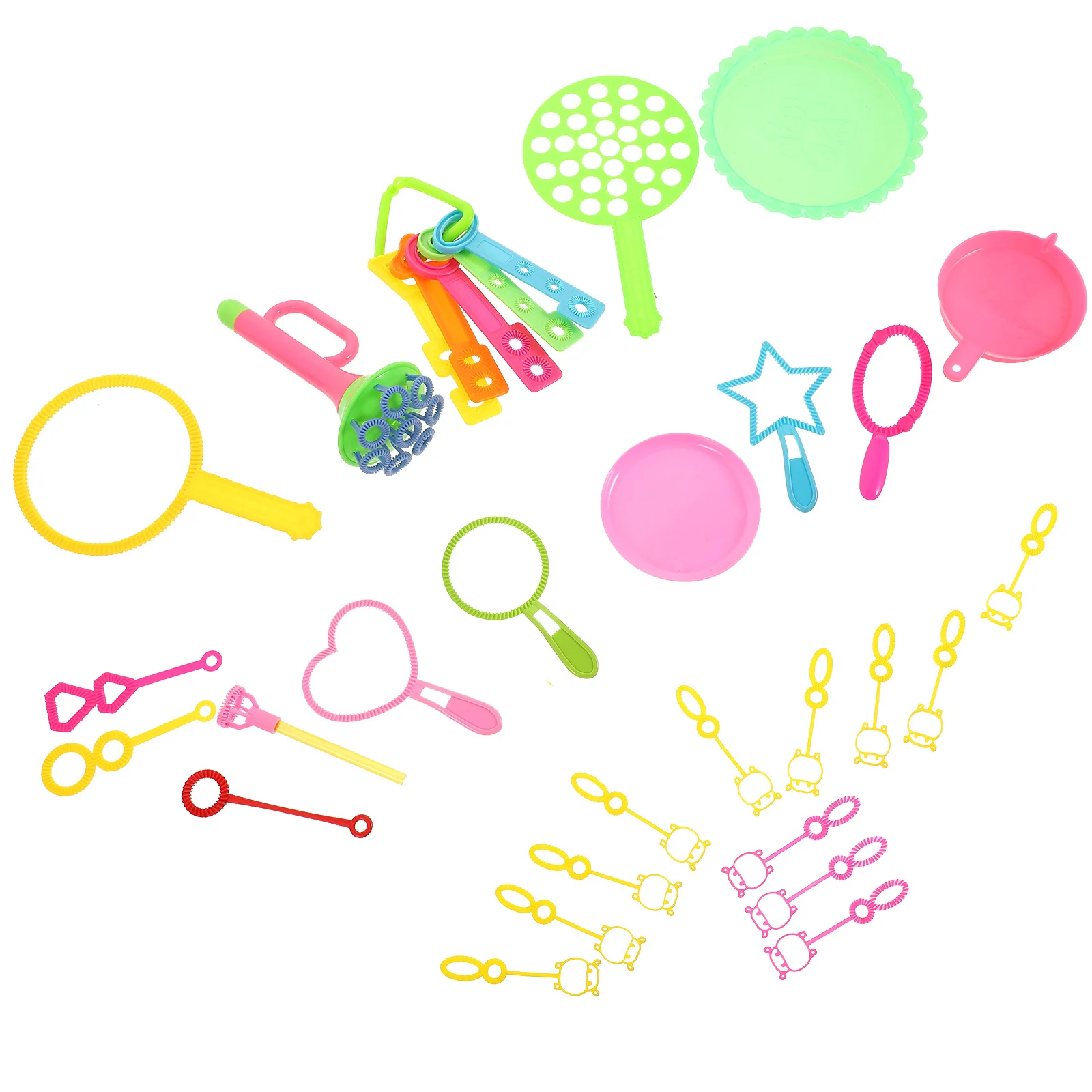 Conjunto de bandejas redondas com alça durável, 26 peças, para praia, ar livre, bolha engraçada, festa aquática