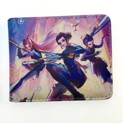 K-POP Demon Hunters Huntrix Rumi Mira Zoe Portafoglio corto in pelle PU Porta carte Portamonete per studenti Fan ​