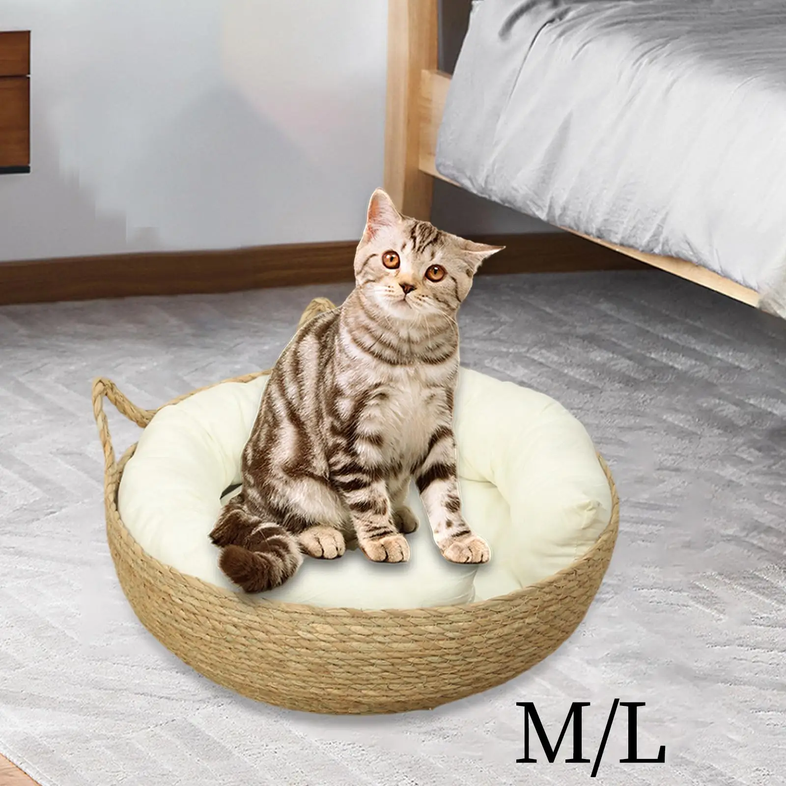 Cat Bed Basket Four Seasons Kennel Round Pet Supplies Cat Scratcher Lounge for