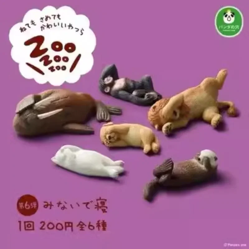 Zoo Sleeping Animals Series Gashapon Toys Gorilla Walrus Lion Dog Sea Otter Cat Creative Model Decoration Ornaments Toys