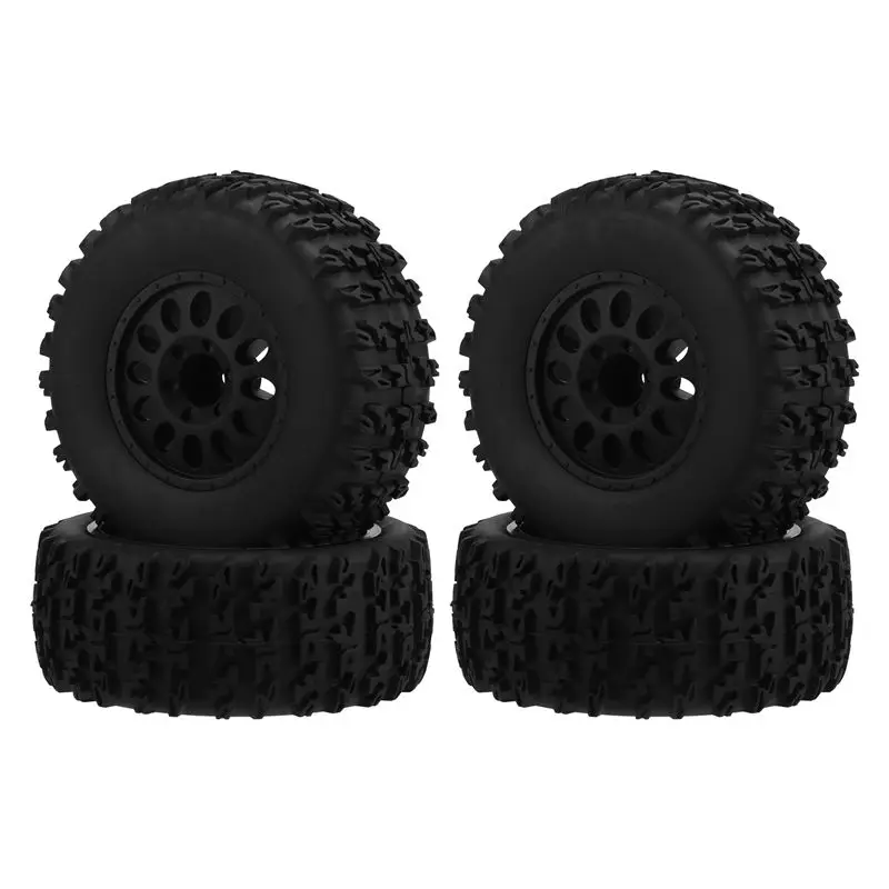ABUM-RC Wheels And Tires 4PCS 1/10 Scale RC Short Course Truck Tires For 4X4-2WD Slash Arrma Senton Tires