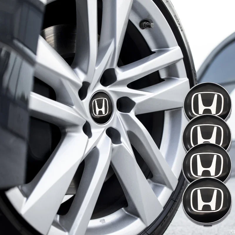 4 قطعة 56 مللي متر + 60 مللي متر سيارة محور عجلات غطاء مركزي شارة معدنية ملصق لهوندا هايبرد سيفيك XR-V CR-Z CRV أكورد 7 الجاز اكسسوارات السيارات
