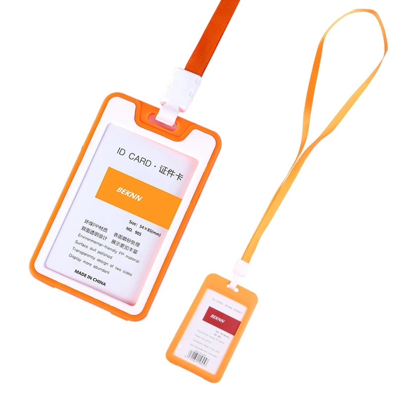 Kit di custodie per carte d'identità impermeabili con cordino per il personale del supermercato degli impiegati