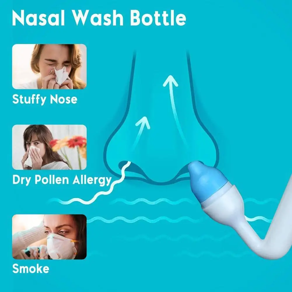 Adultos e Crianças Limpador Nasal, Protetor Nariz Sinusite, Limpa Umidade, Evite Rinite Alérgica Neti Pot, 300ml