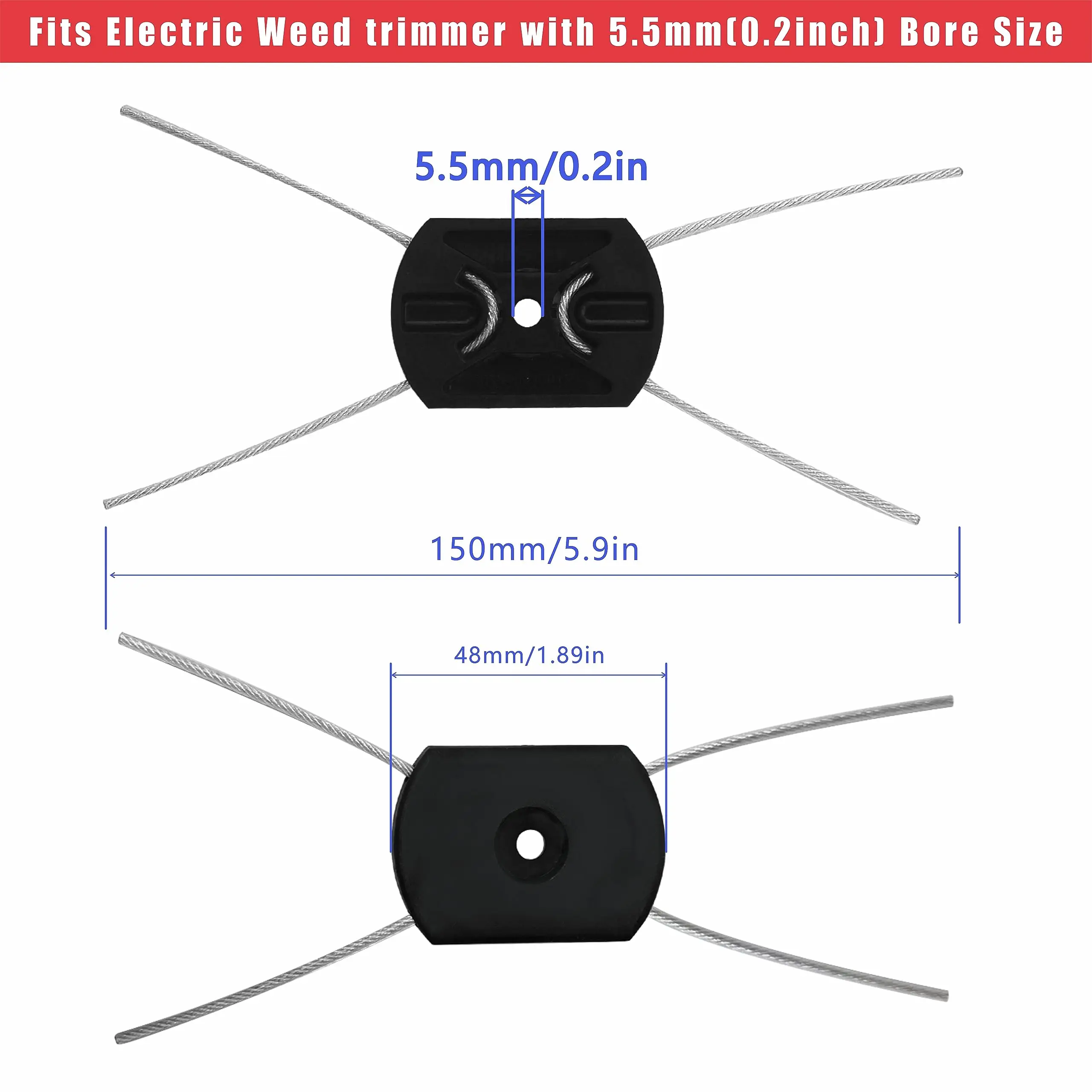 Replacement Steel Wire Line Trimmer Head for Cordless Grass Trimmers String Trimmer Head Electric Weed Eater Head