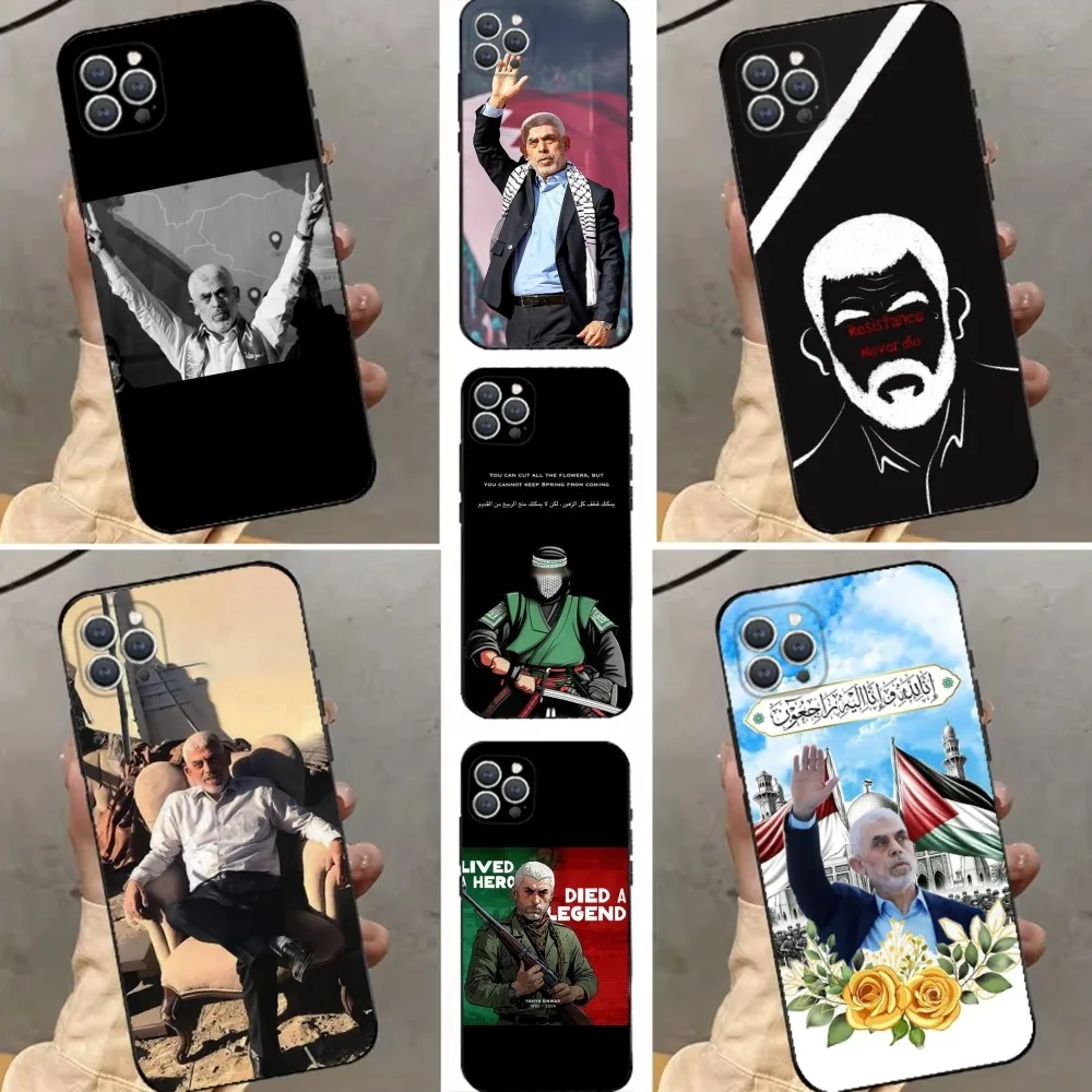 Yahya Sinwar Graphic  Phone Case For iPhone 16,15,14,13,12,11,Plus,Pro Max,XS,X,XR,SE,Mini,8,7 Soft Silicone Black Cover