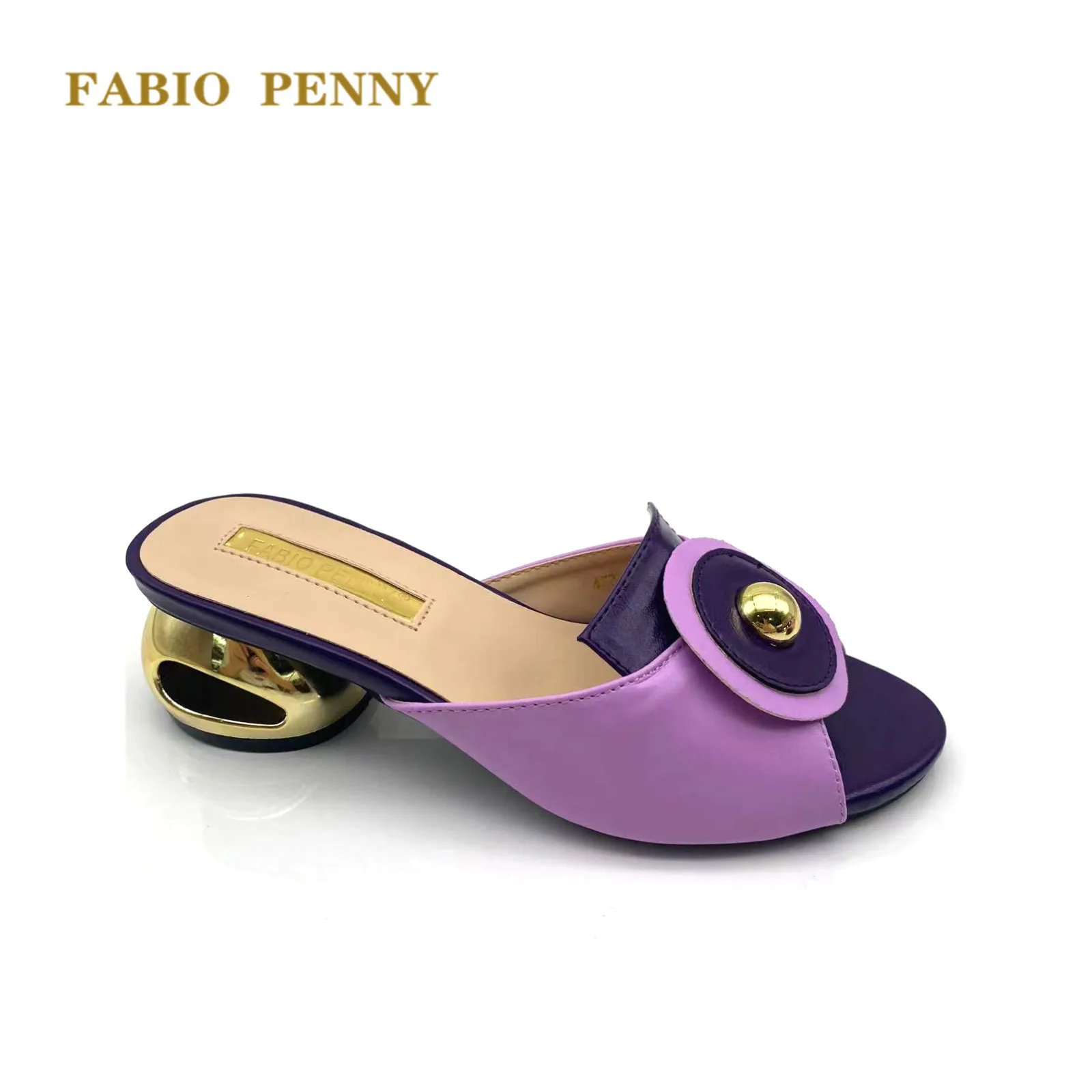 FABIO PENNY new multicolored midheel slippers for women casual banquet comfortable party slippers for women Italian-style shoes