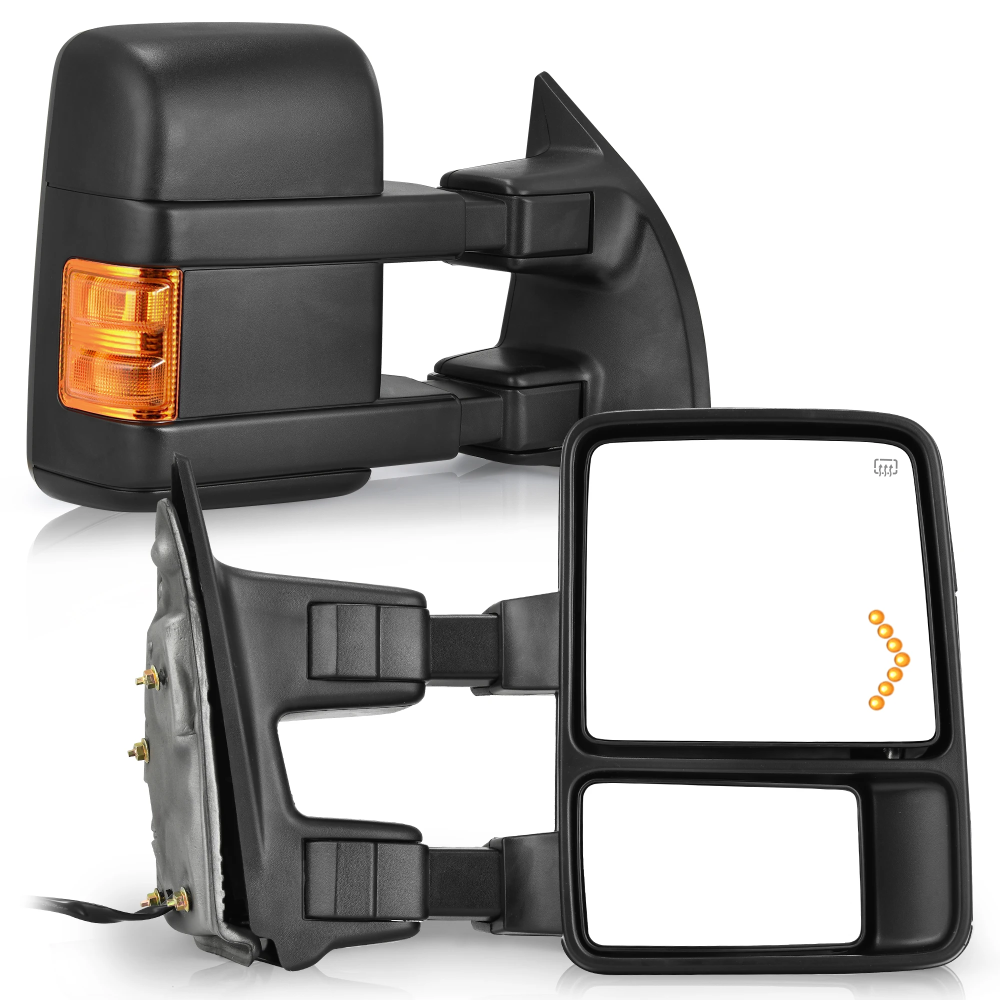 OEDRO Tow Mirrors for 08-16 Ford F250 F350 F450 Super Duty Power Heated Turn Signal