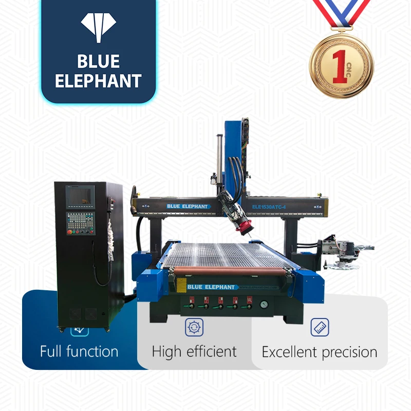 Direct Sales 4 Axis Router Atc 1325 1530 CNC Furniture Making Hinery Blue Elephant 3D Wood Carving Cnc Price